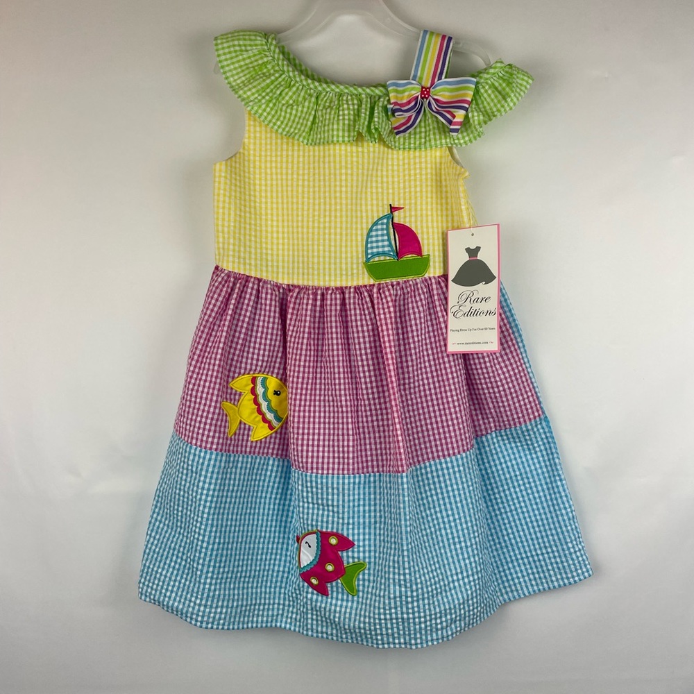 Rare Editions Multicolor Gingham Dress 6